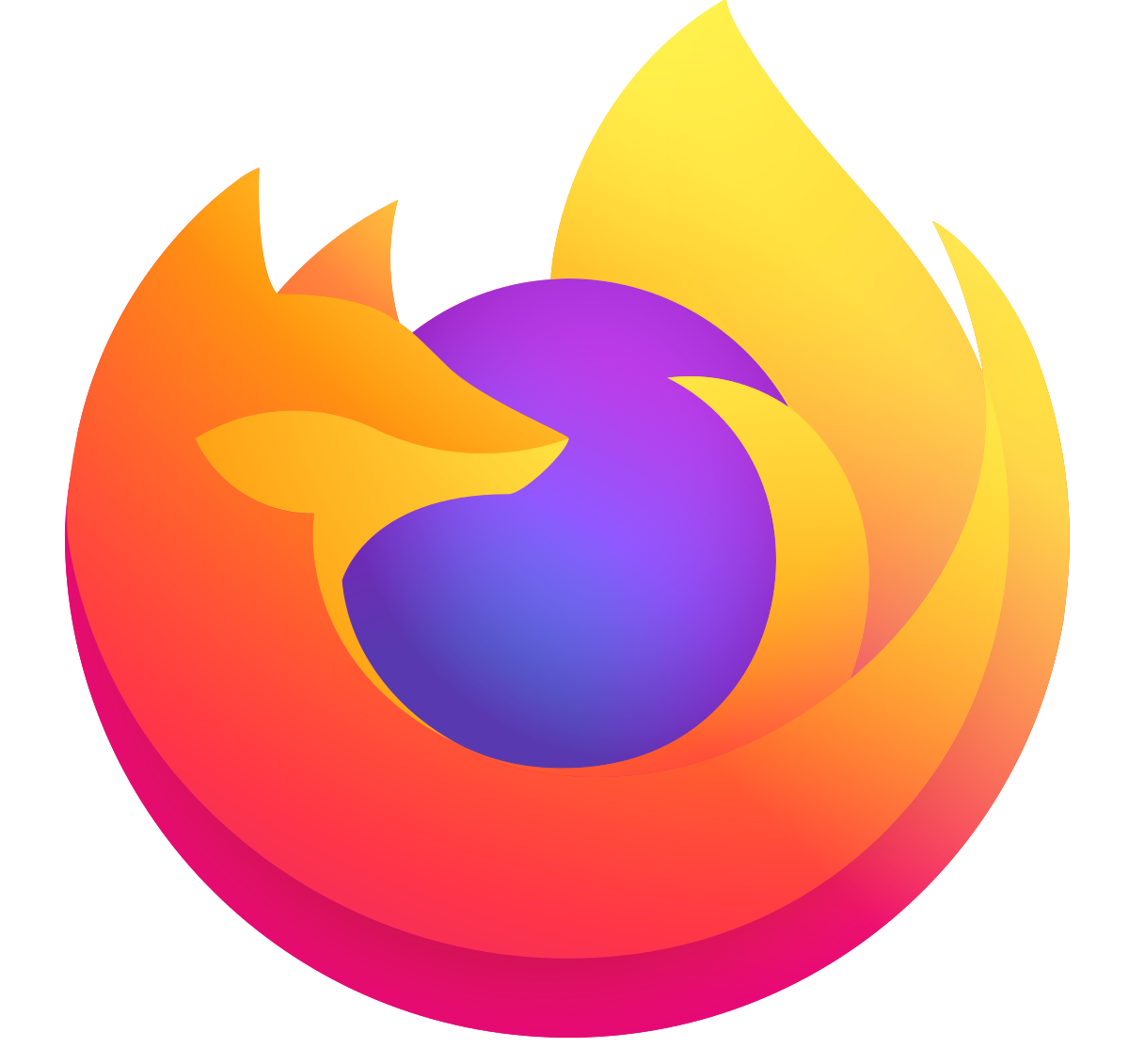 Firefox logo: flaming fox wrapping the world